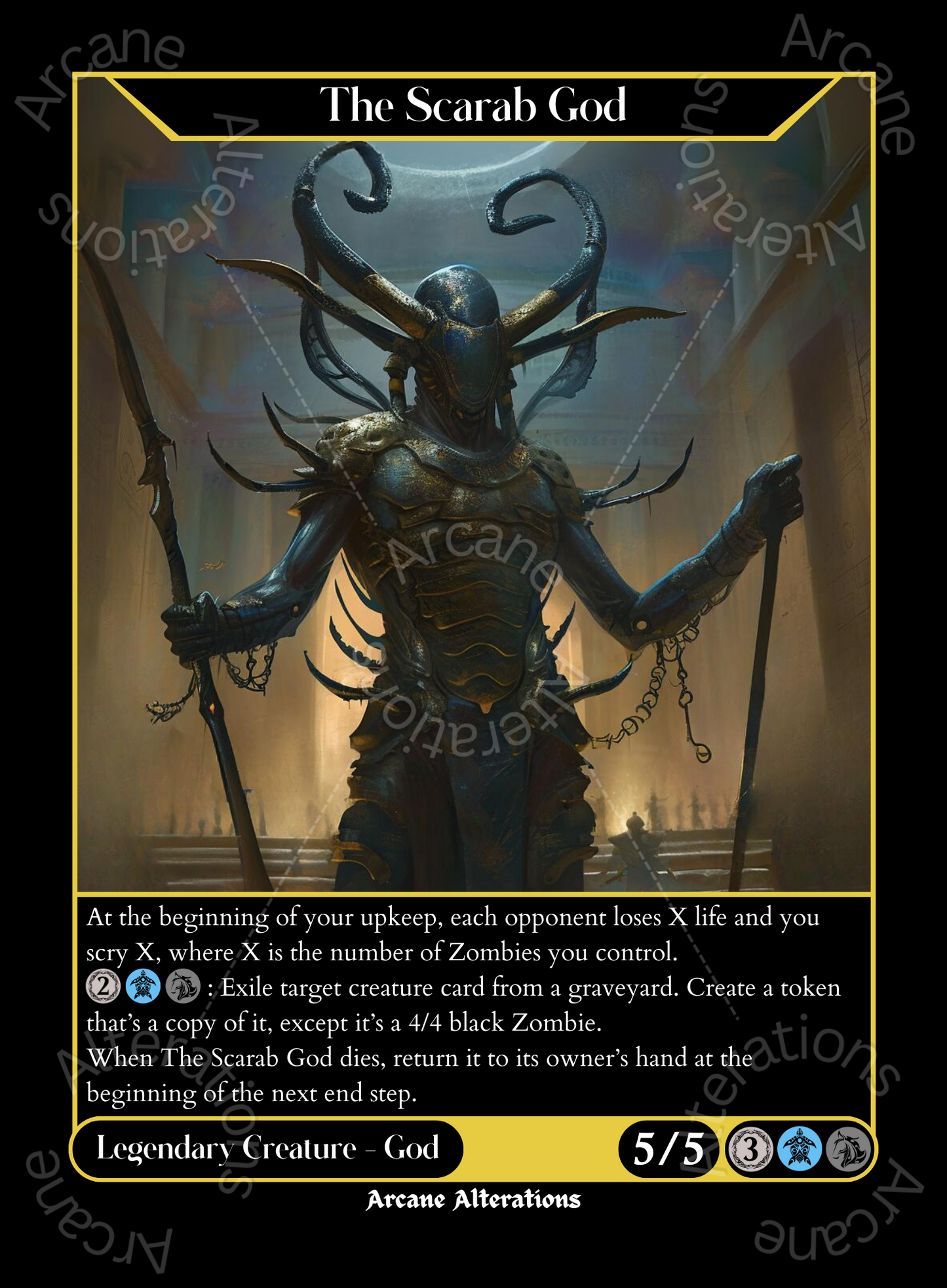 The Scarab God - High Quality Altered Art Custom Proxy Cards