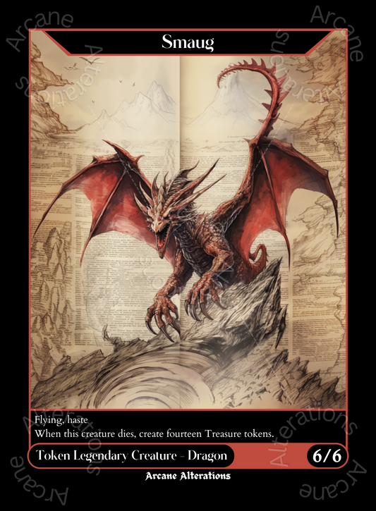 Smaug Token - High Quality Altered Art Custom Proxy Cards