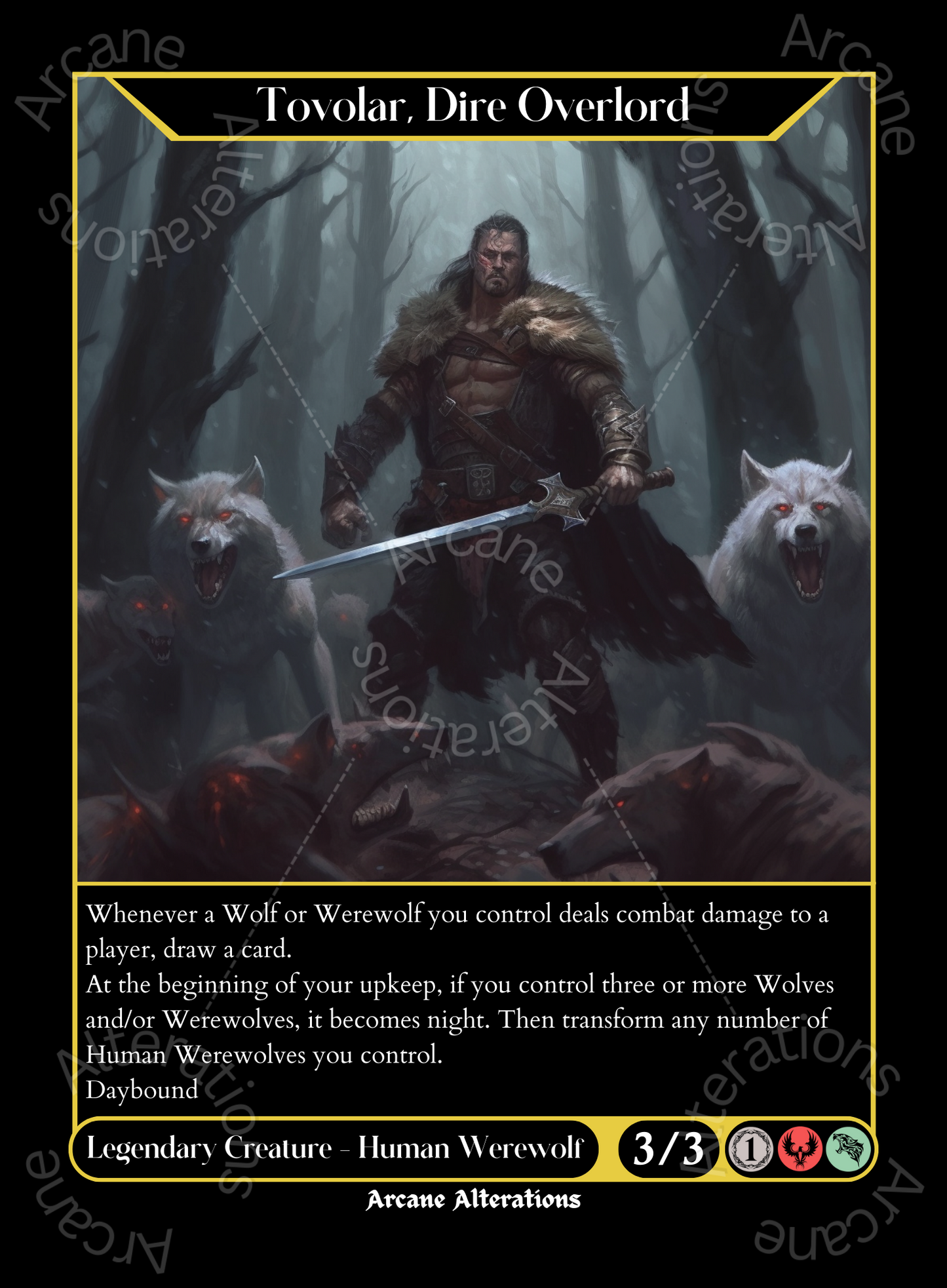 Tovolar, Dire Overlord - High Quality Altered Art Custom Proxy Cards