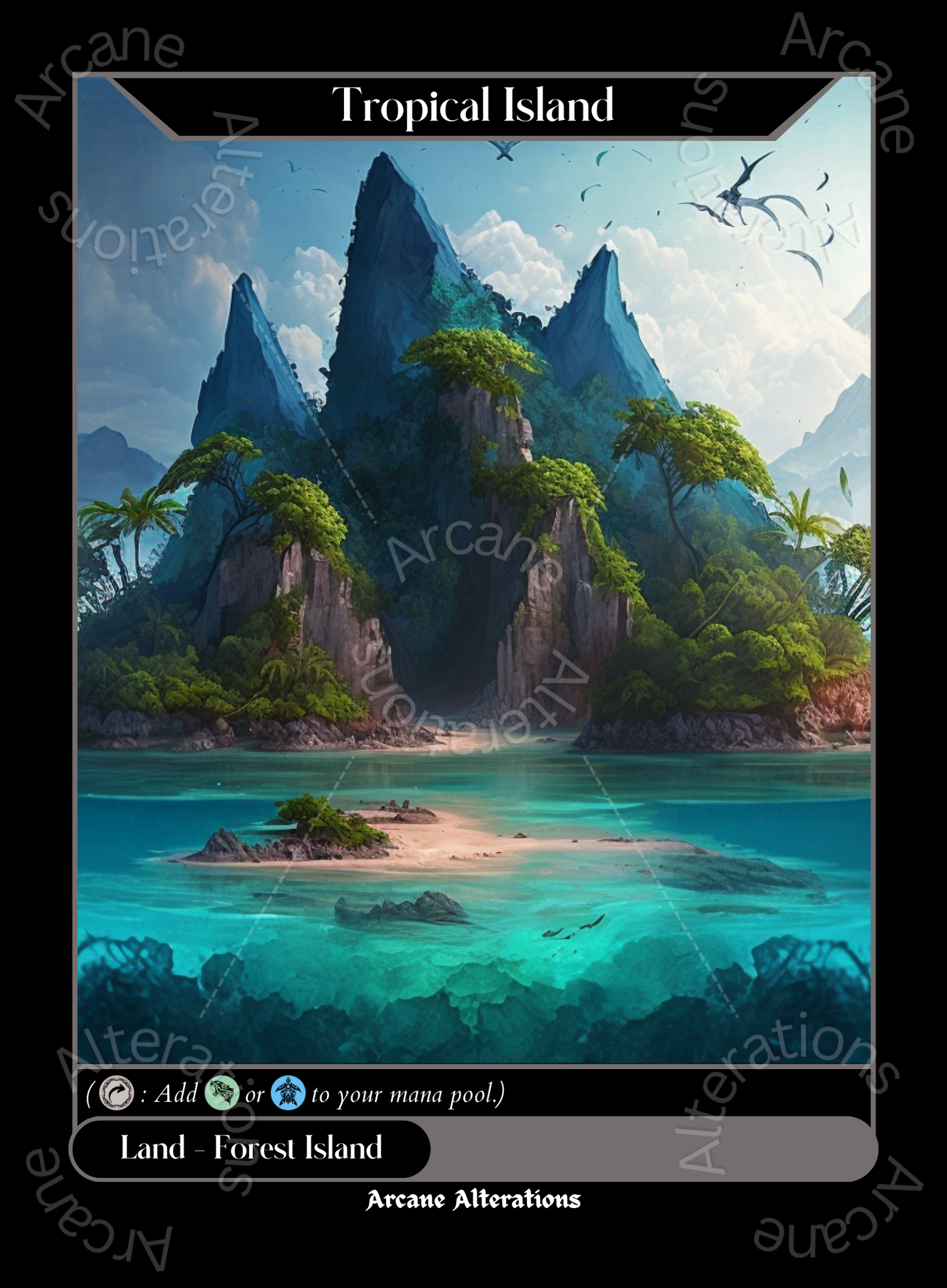 Tropical Island - High Quality Altered Art Custom Proxy Cards