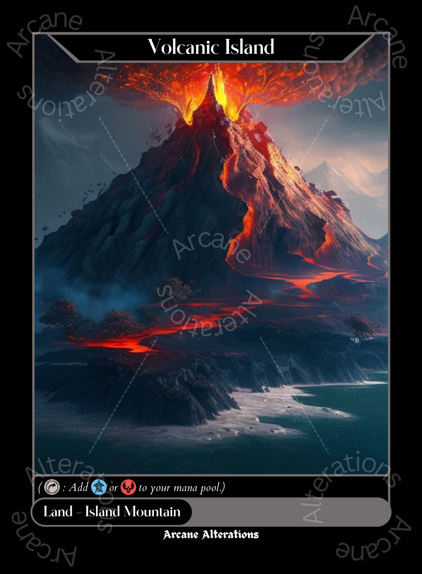 Volcanic Island - High Quality Altered Art Custom Proxy Cards