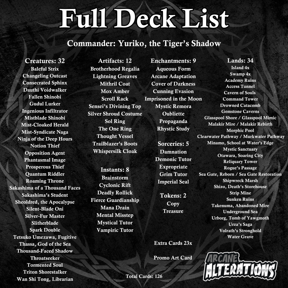 Yuriko, the Tiger's Shadow Commander Deck Fully Customized
