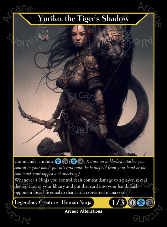 Yuriko, the Tiger's Shadow - High Quality Altered Art Custom Proxy Cards