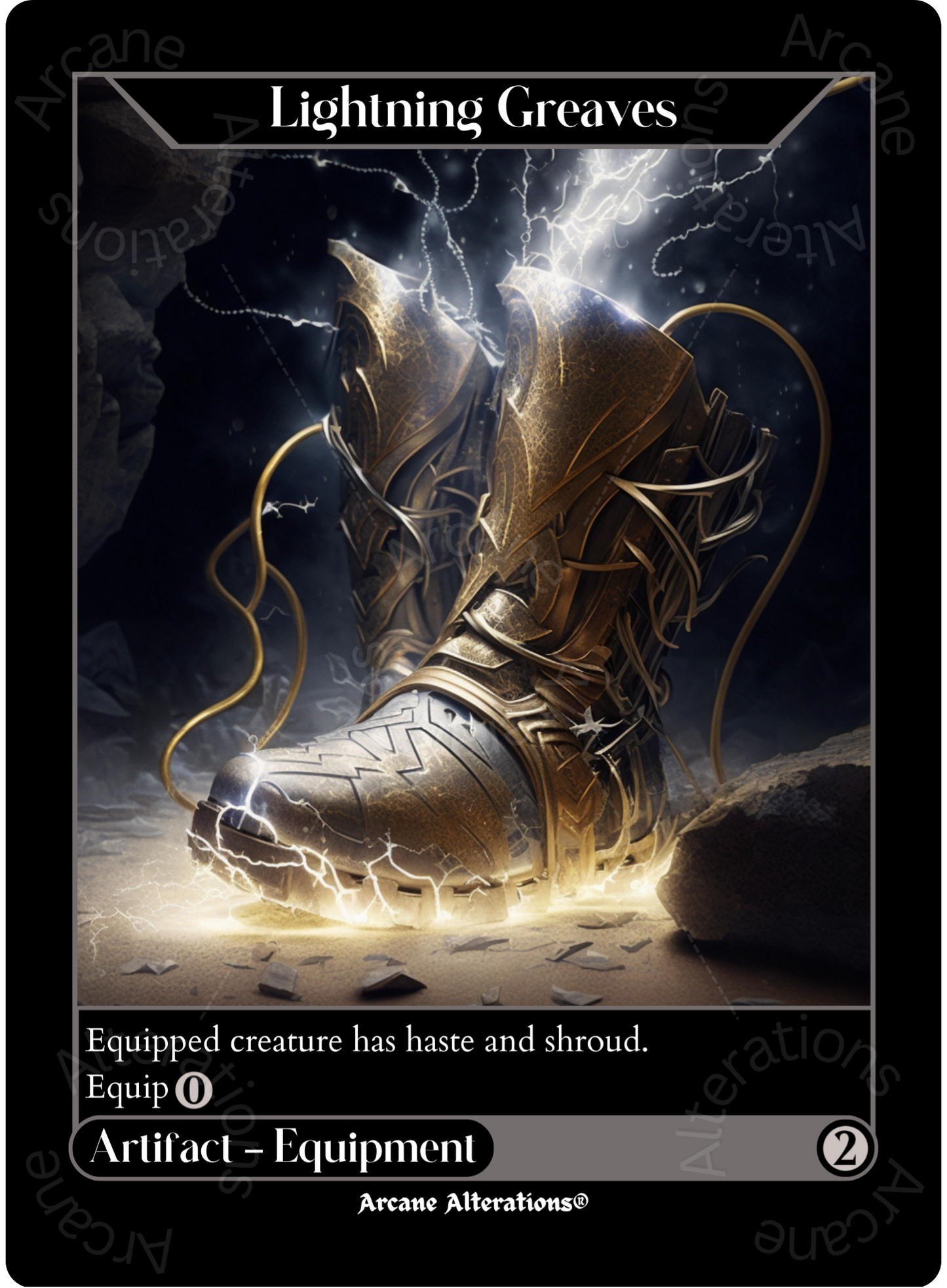 Lightning Greaves - High Quality Altered Art Custom Proxy Cards