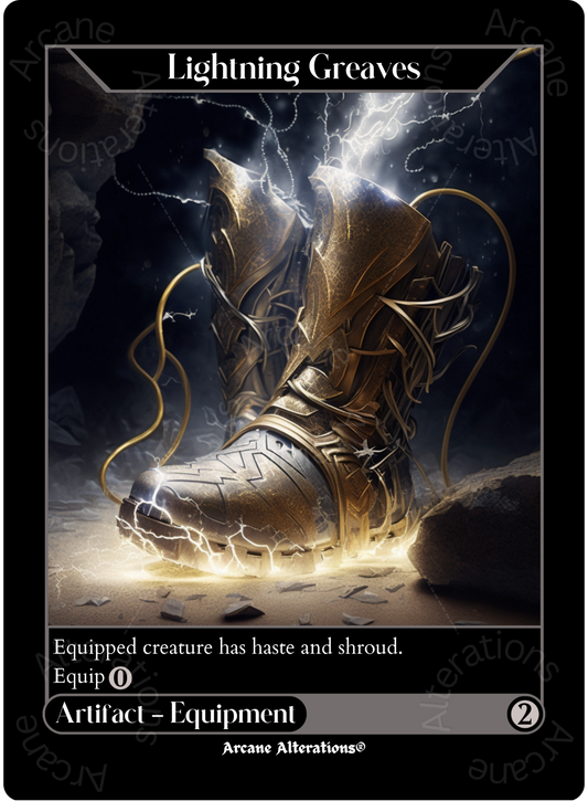 Lightning Greaves - High Quality Altered Art Custom Proxy Cards
