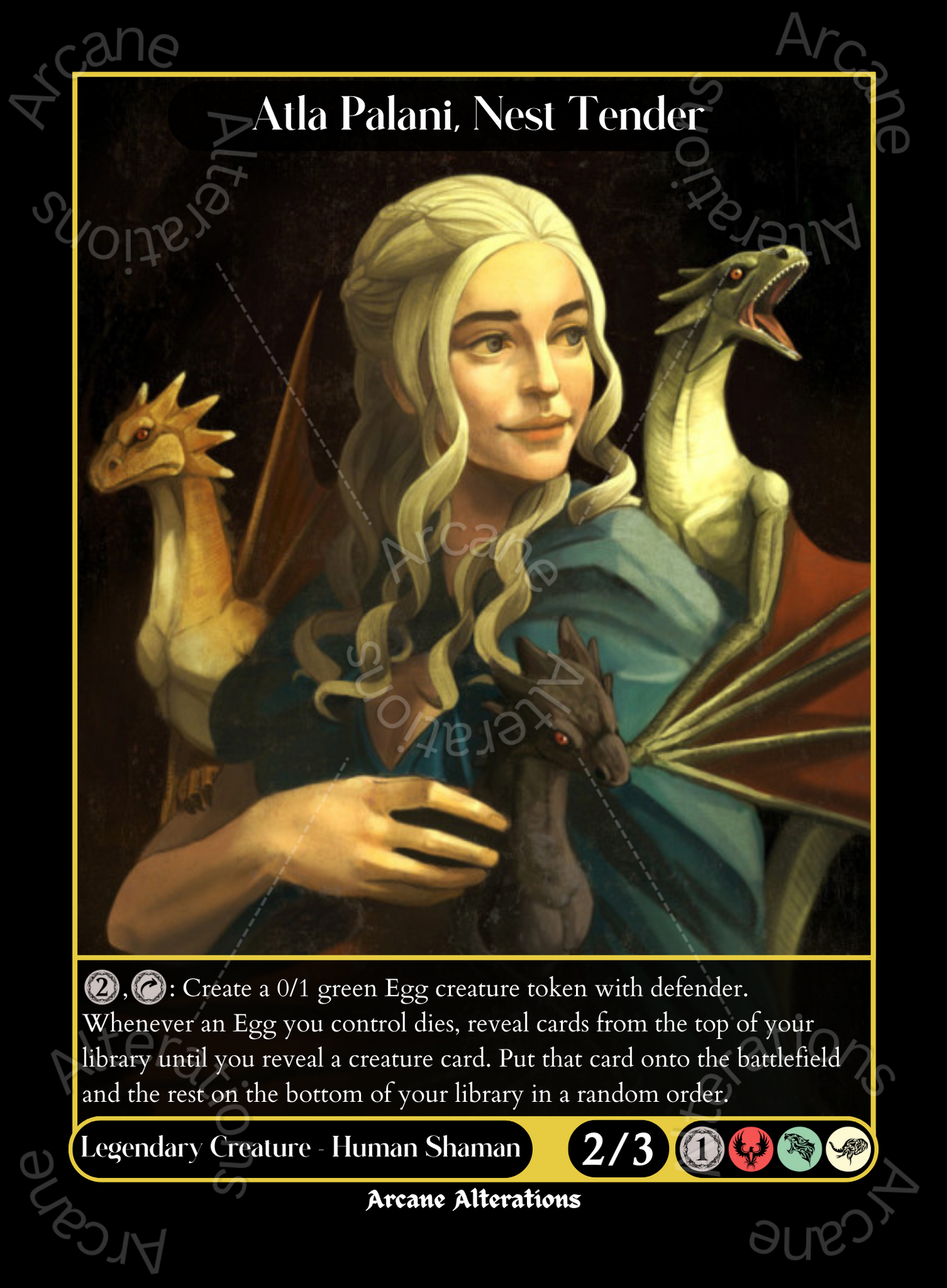 Atla Palani, Nest Tender Daenerys Targaryen Game of Thrones Crossover Single - High Quality Altered Art Custom Proxy Cards