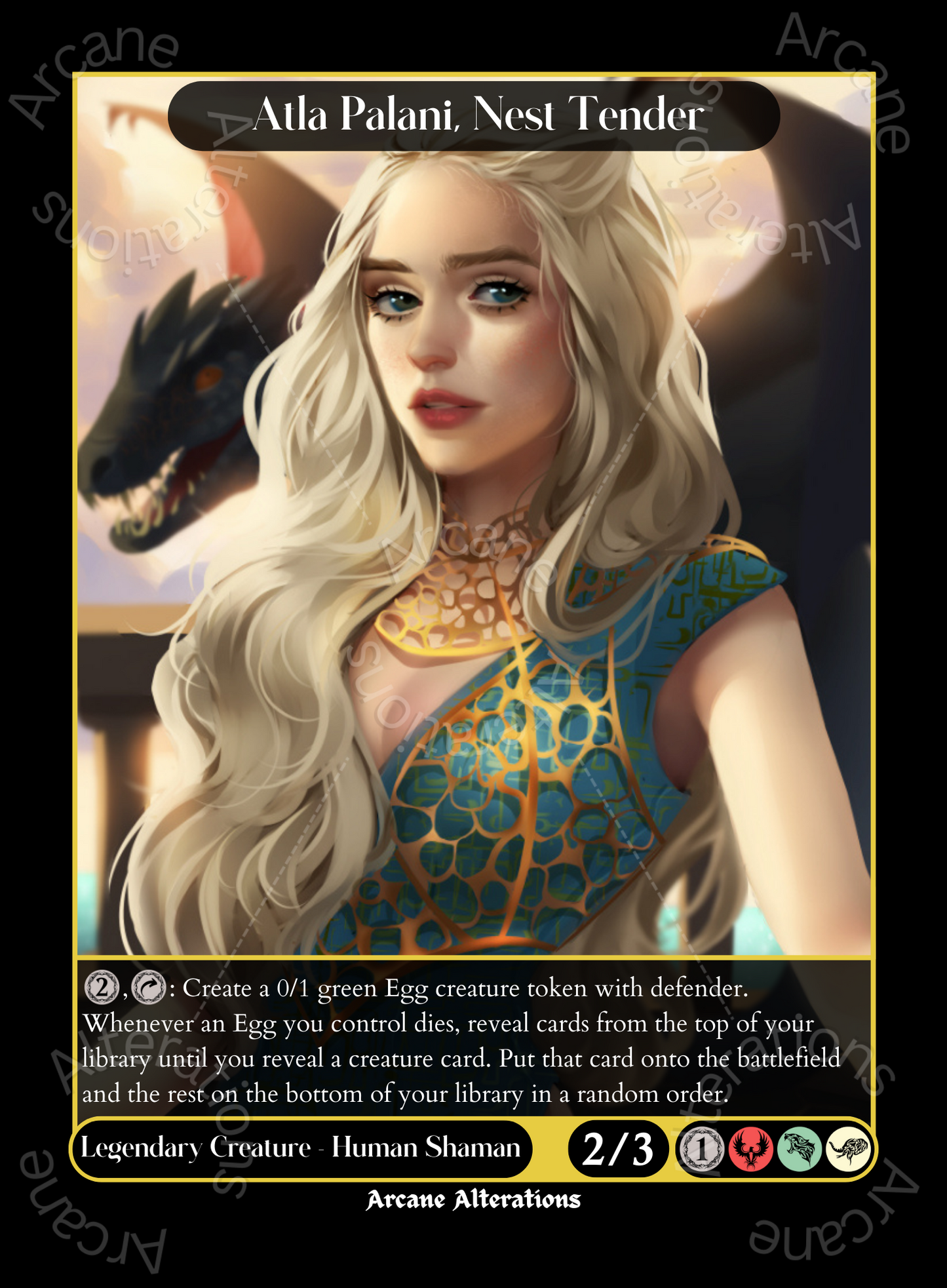 Atla Palani, Nest Tender Daenerys Targaryen Game of Thrones Crossover Single - High Quality Altered Art Custom Proxy Cards