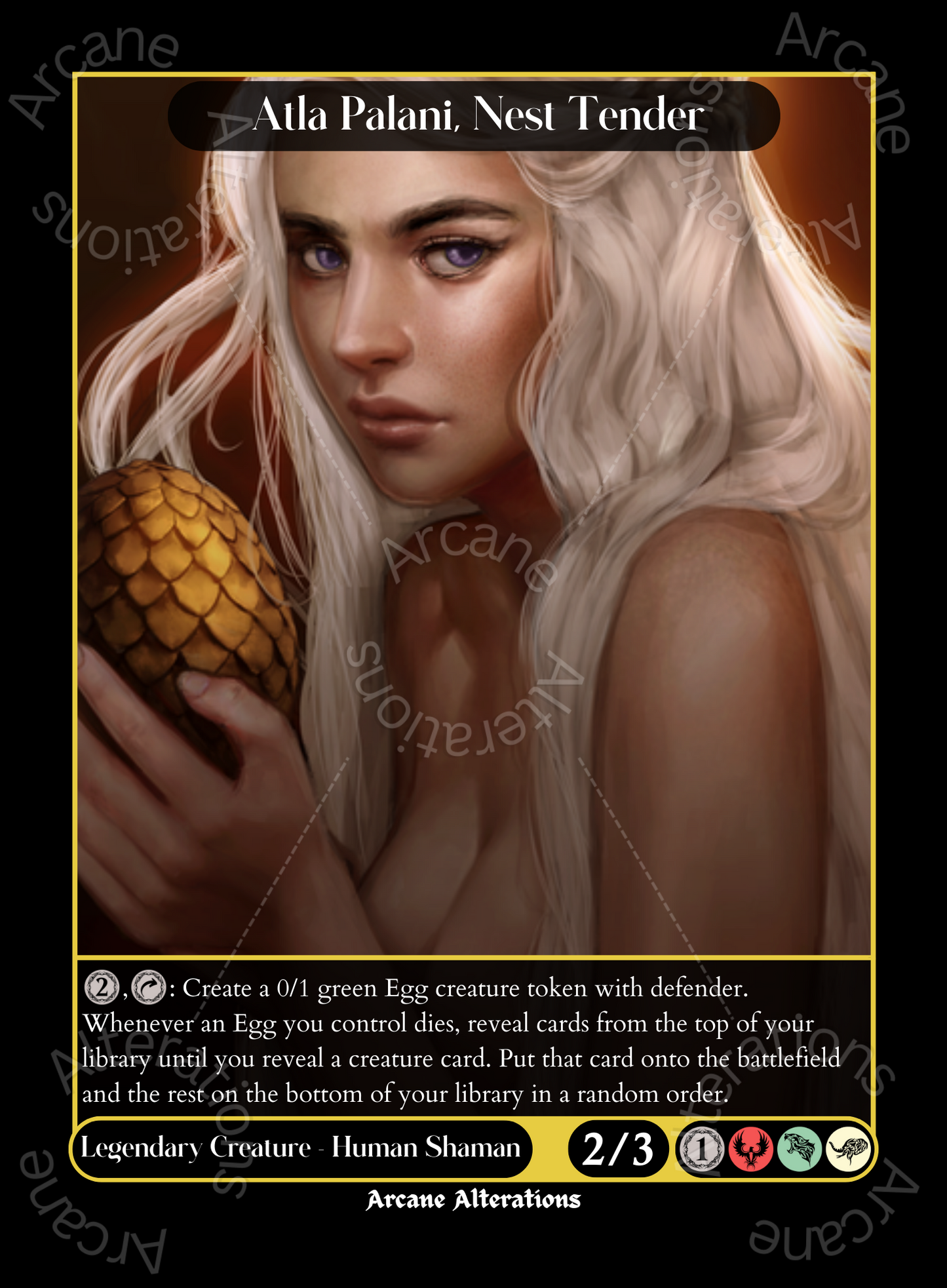 Atla Palani, Nest Tender Daenerys Targaryen Game of Thrones Crossover Single - High Quality Altered Art Custom Proxy Cards