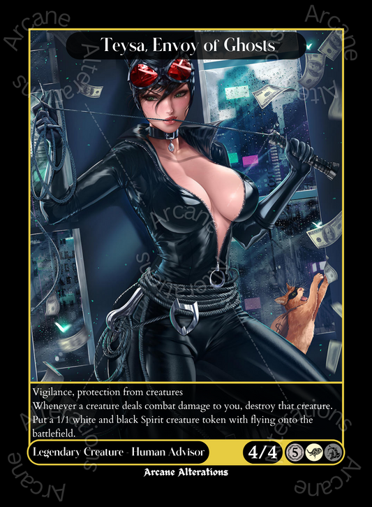 Teysa, Envoy of Ghosts Cat Women DC Universe Crossover Single - High Quality Altered Art Custom Proxy Cards