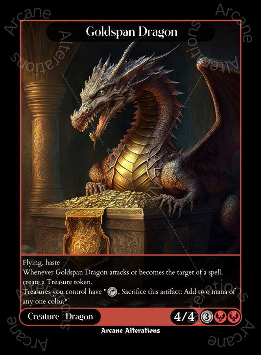 Goldspan Dragon - High Quality Altered Art Custom Proxy Cards