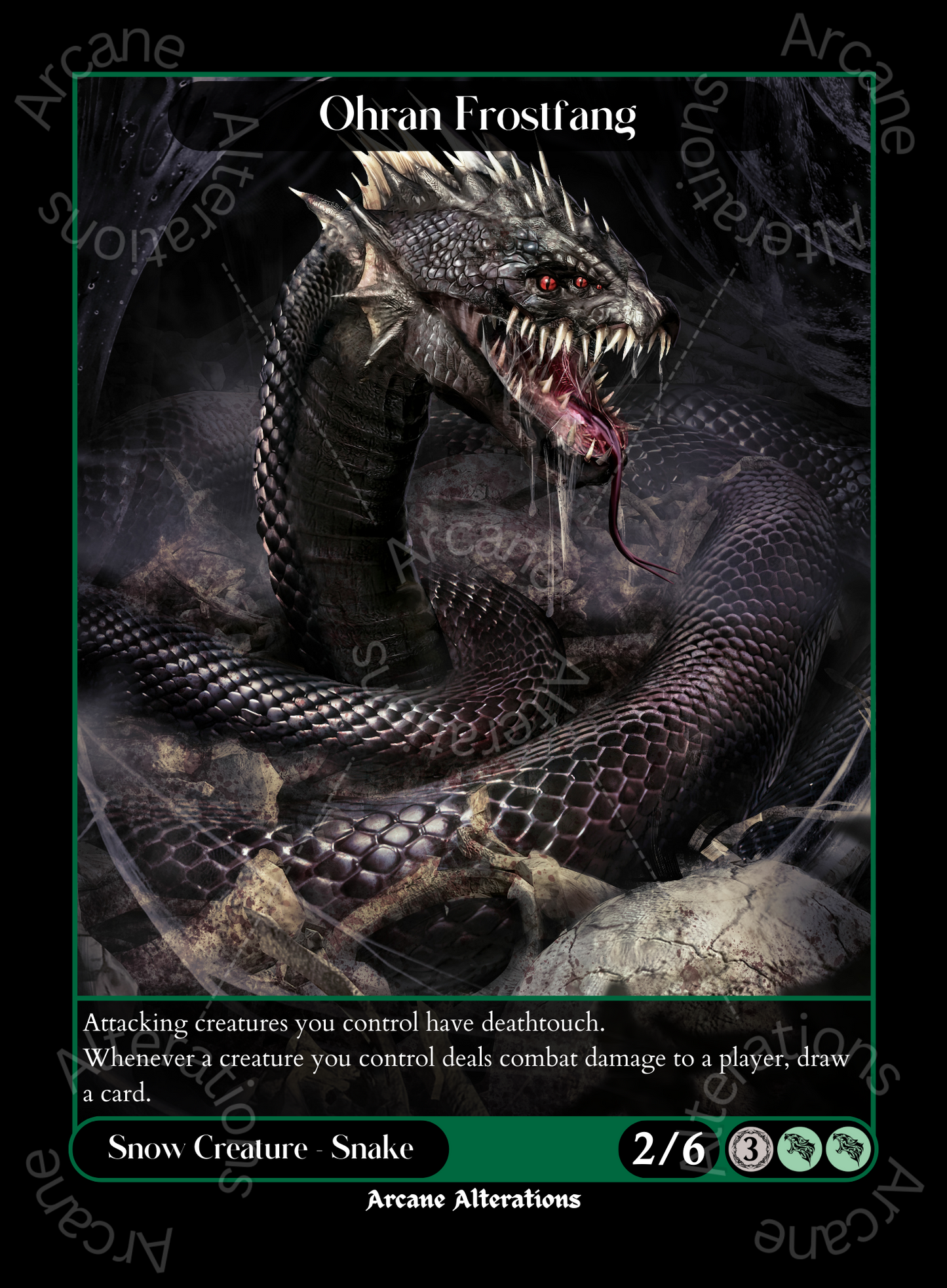 Ohran Frostfang - High Quality Altered Art Custom Proxy Cards