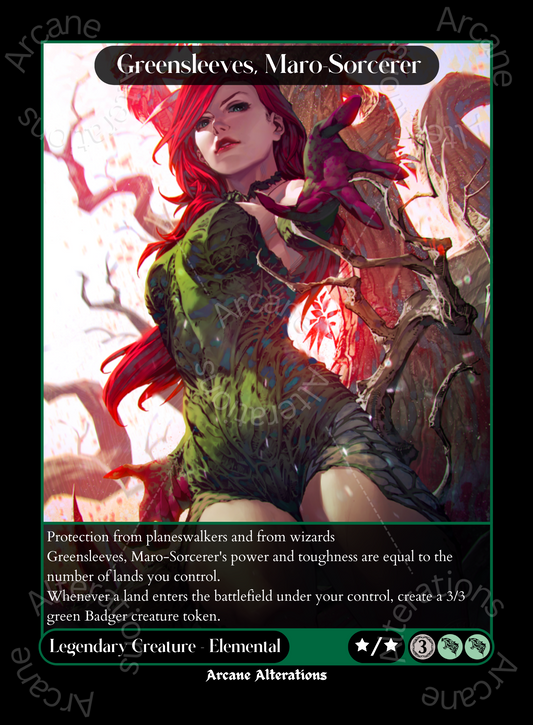 Greensleeves, Maro-Sorcerer Poison Ivy DC Crossover Single - High Quality Altered Art Custom Proxy Cards