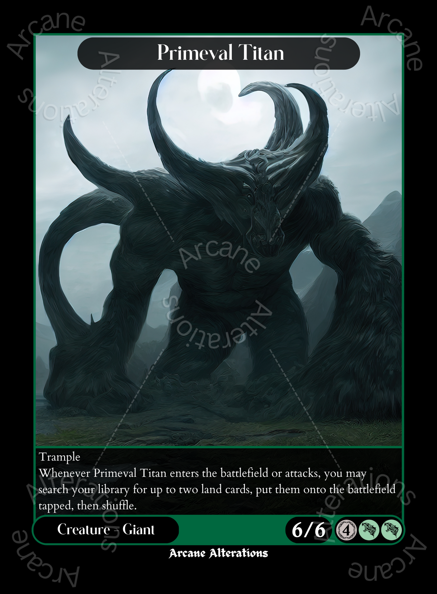 Primeval Titan - High Quality Altered Art Custom Proxy Cards