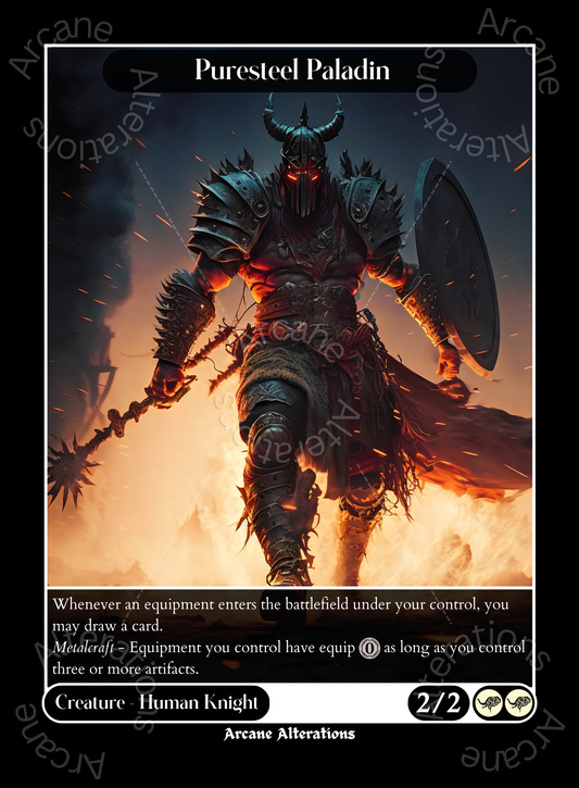 Puresteel Paladin - High Quality Altered Art Custom Proxy Cards