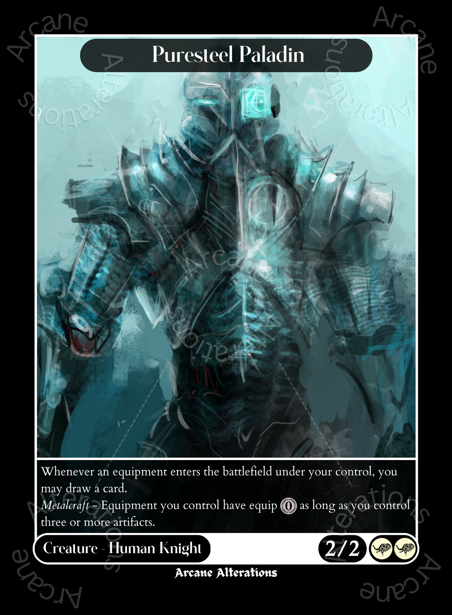 Puresteel Paladin - High Quality Altered Art Custom Proxy Cards