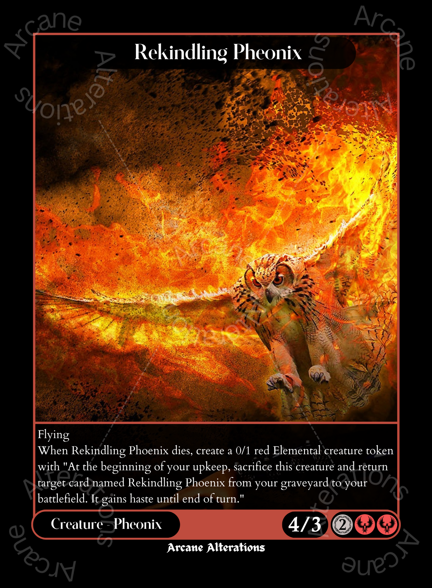 Rekindling Pheonix - High Quality Altered Art Custom Proxy Cards