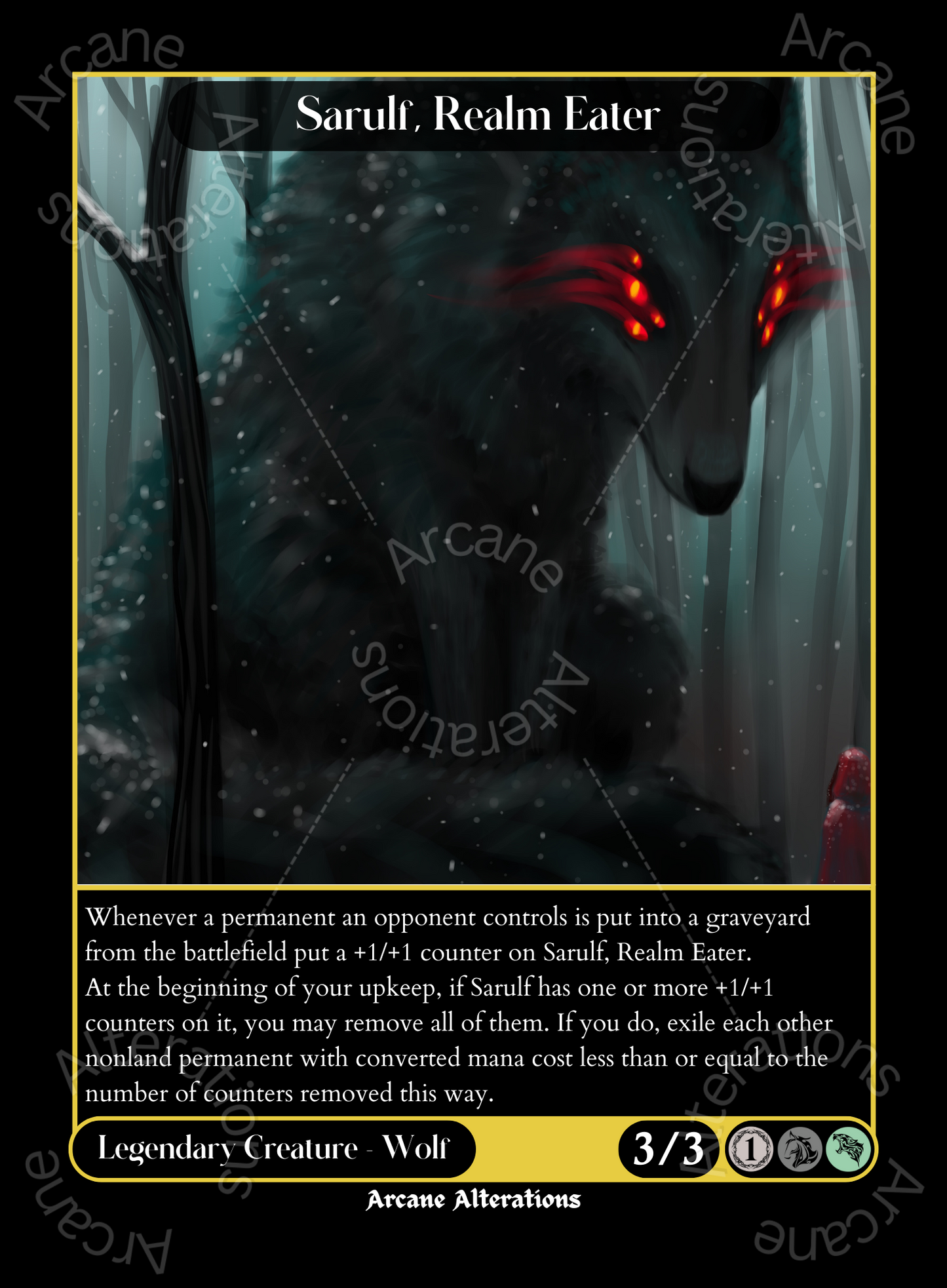 Sarulf, Realm Eater - High Quality Altered Art Custom Proxy Cards