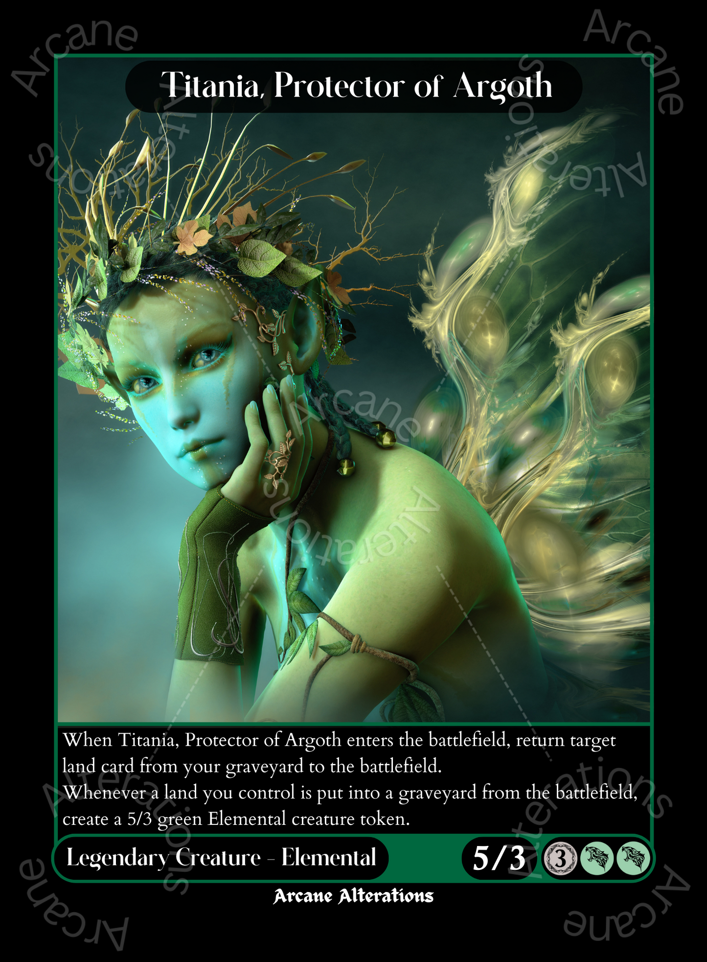 Titania, Protector of Argoth - High Quality Altered Art Custom Proxy Cards