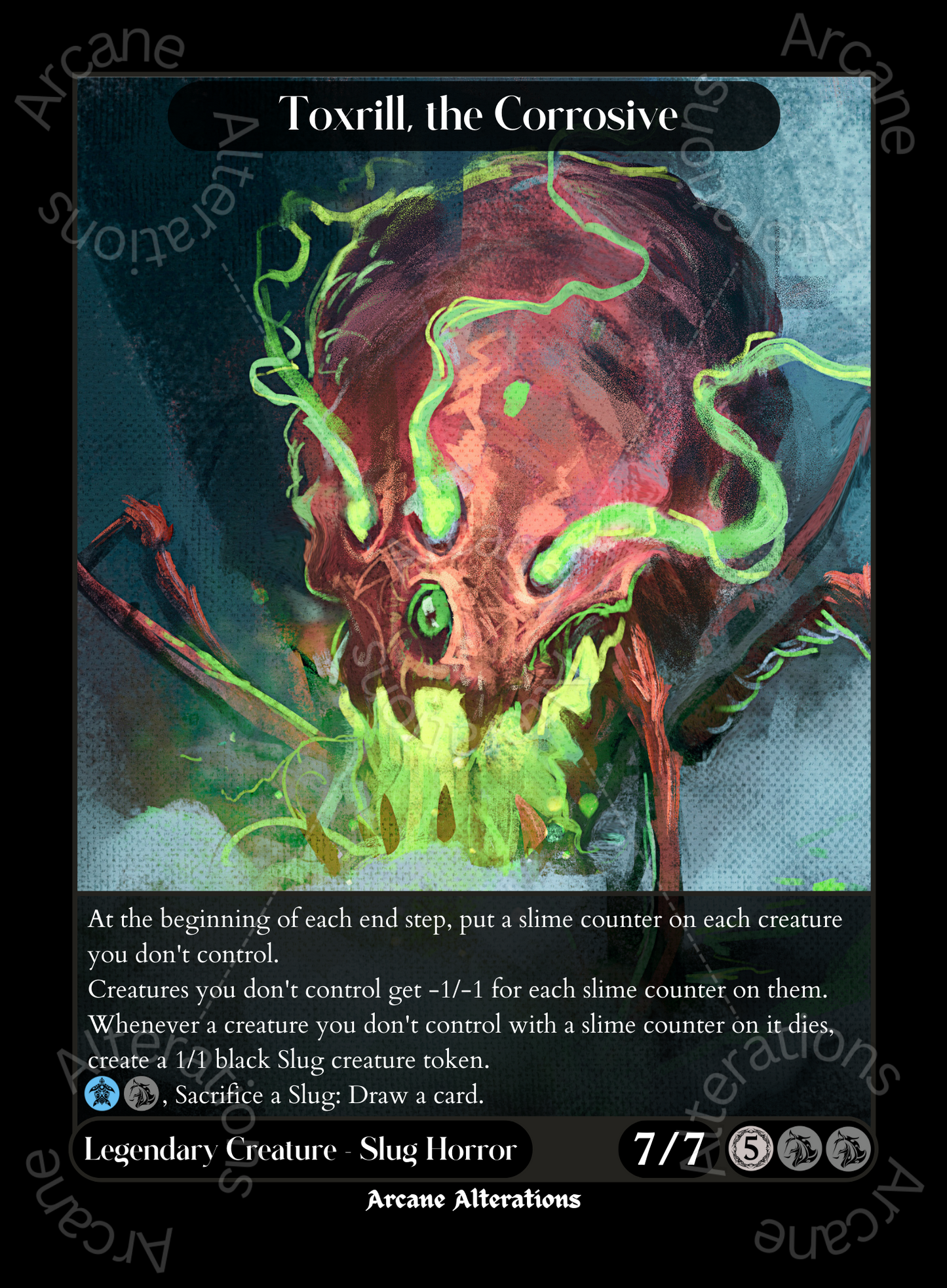 Toxrill, the Corrosive - High Quality Altered Art Custom Proxy Cards